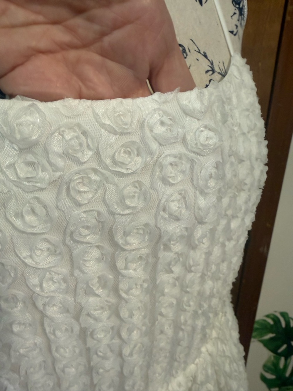 All in Favor White Rosette Spaghetti Strap Mini Dress Bridal shower (med) - Picture 11 of 16
